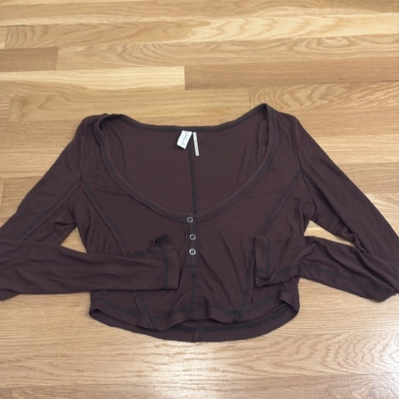 Urban Outfitters Out From Under Sweet Dreams Lounge Long Sleeve Brown Size M - Picture 3 of 5